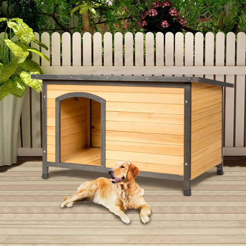 Tucker Murphy™ Pet Wilmot Natural Wood Insulated Dog House Wayfair